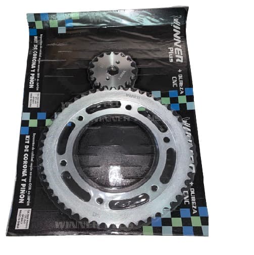 CORONA Y PIÑON HONDA 125 NXR BROSS 54T - 17T ZINCADA ( EN BLISTER )