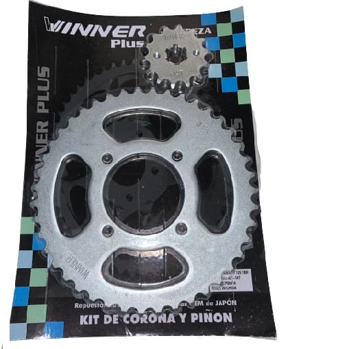 CORONA Y PIÑON YAMAHA YBR 125 43T - 14T ZINCADA ( EN BLISTER )
